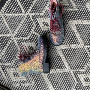 Girls glitter combat boots size 13